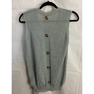 NWT Yoins Womens Green Sleeveless‎ Top Button Accent on Back